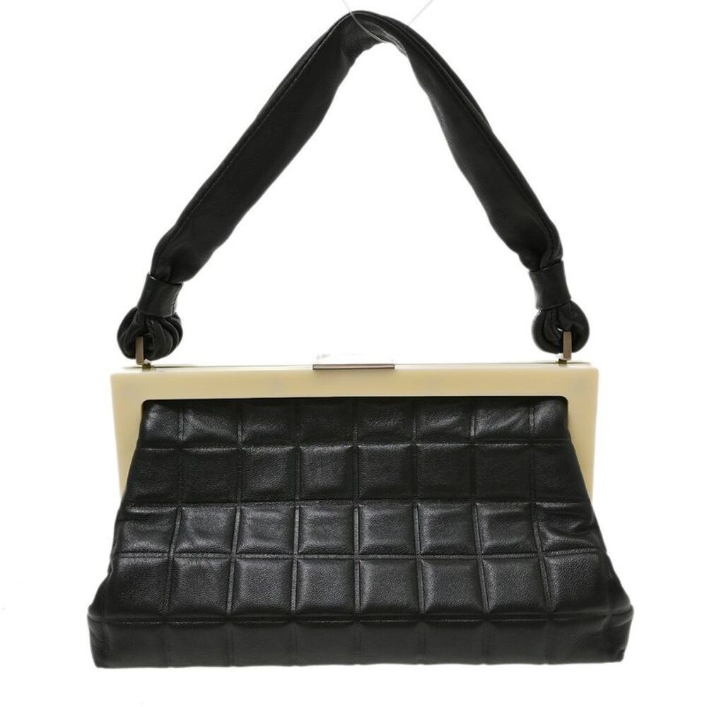 Chanel Chocolate Bar Frame Quilted Lambskin Black Leather Shoulder Bag Bag